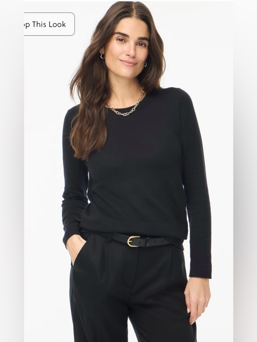 J.Crew Cotton Teddie sweater in black